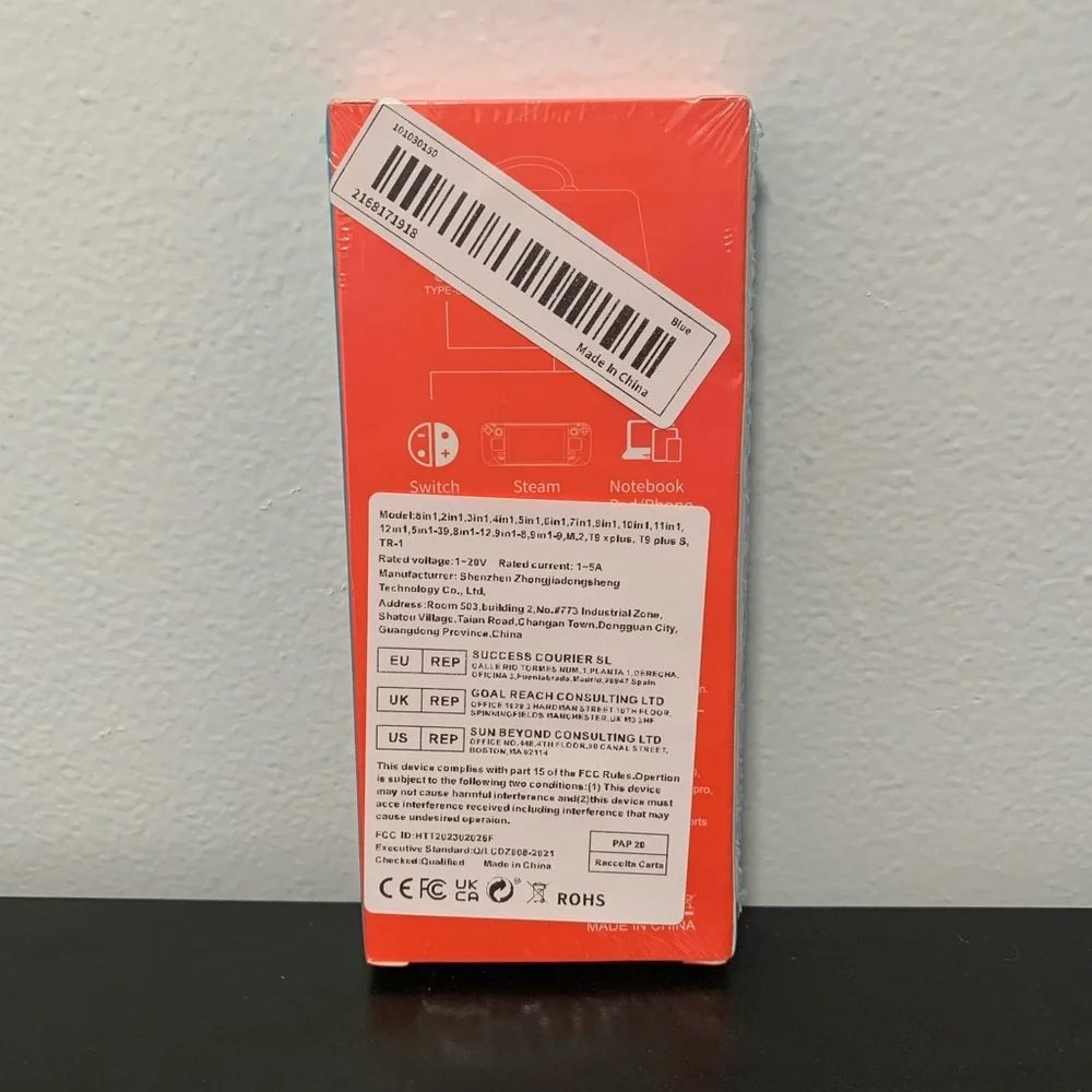 Nintendo Switch Type-C Hub NEW SEALED Portable Dock Adapter 4k Blue Red 3 Ports